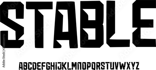 Bold Industrial Block Font Alphabet – Strong Geometric Logo Typeface with Angular Letterforms for Construction Branding, Sports Design, Poster Graphics, and Modern Typography Projects