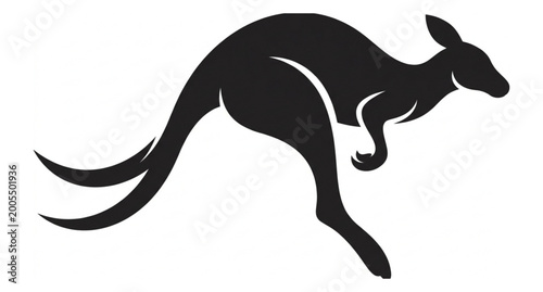 Bild auf Leinwand Stylized jumping kangaroo silhouette vector logo design wildlife branding isolat
