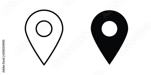 Konstfotografi Map marker icon black and white