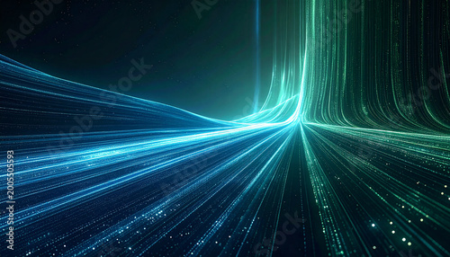 Digital Flow: A captivating digital display of luminous streaks in vibrant shades, showcasing a visual symphony of flowing data and energetic movement.