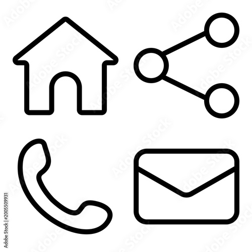 Simple Line Icons Home Share Contact Mail