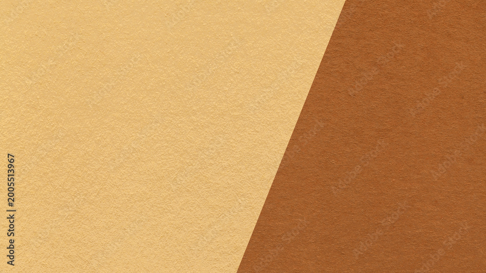 Fototapeta premium Light ochre texture background with terracotta diagonal angled split and copy space for template, banner, presentation