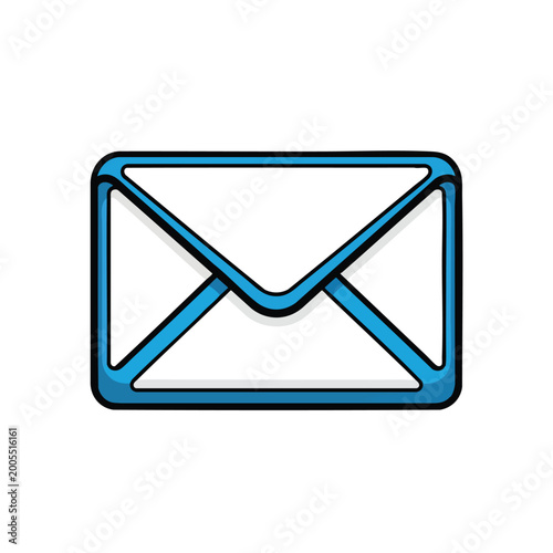 Stylized blue envelope icon for communication and messaging.