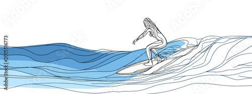 Canvastavla Dynamic Surfer Riding Waves in a Blue Ocean with Vibrant Energy and Motion Under