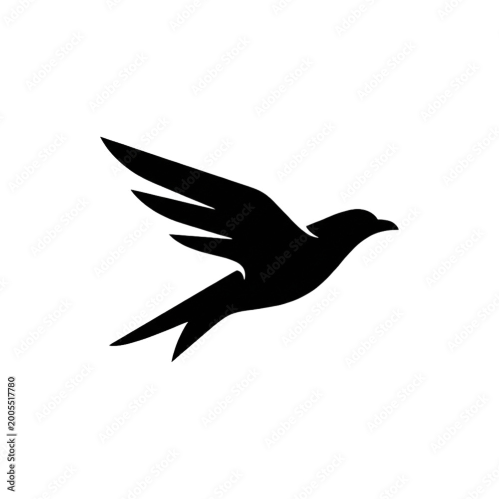 Obraz premium Graceful Flying Bird Silhouette Representing Freedom and Peace