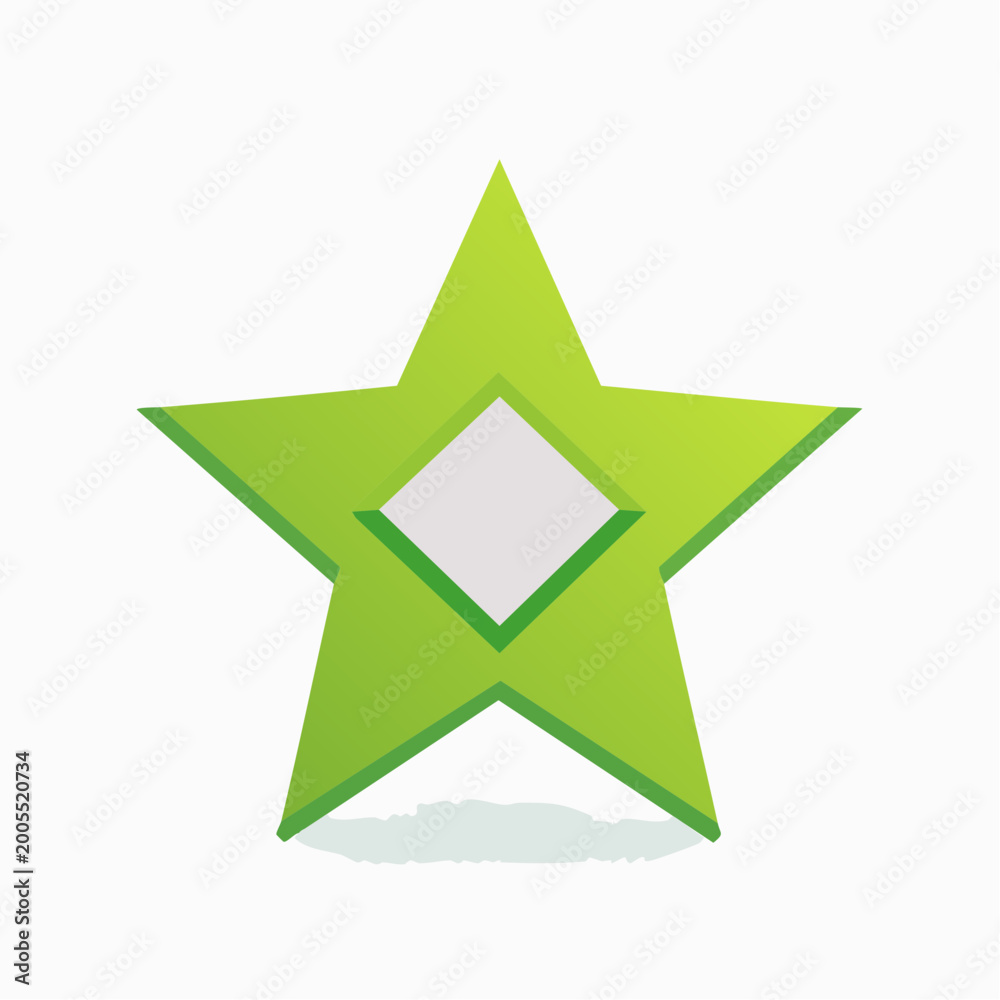 Obraz premium Green Star with Diamond Center
