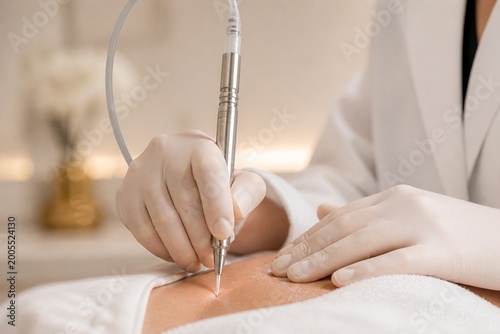 close up of a female doctor holding a syringe
