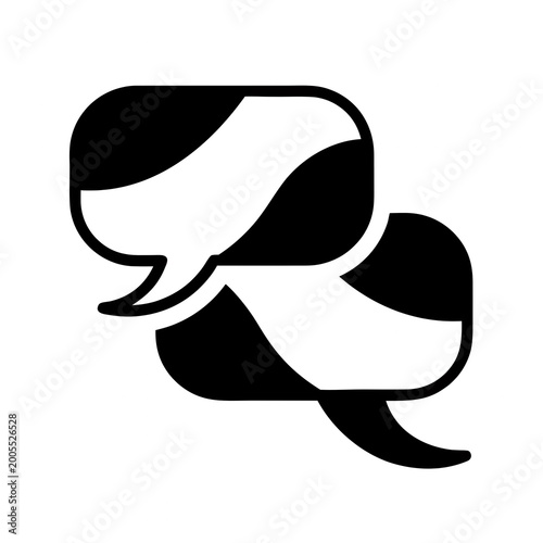Black and White Speech Bubbles Icon