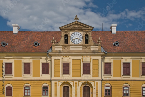 Bild auf Leinwand architecture detail of the Episcopal Archives building in Pecs, Hungary