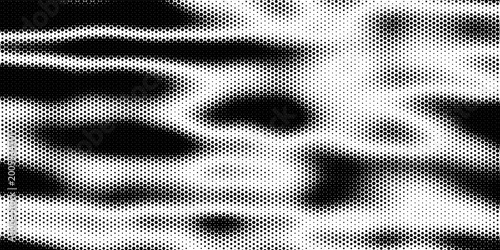 Dynamic Wavy Halftone Pattern Background in Black and White