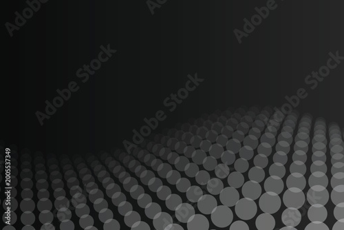 Schilderij op canvas Dark background, with fading gray, circles in perspective, grid pattern abstract