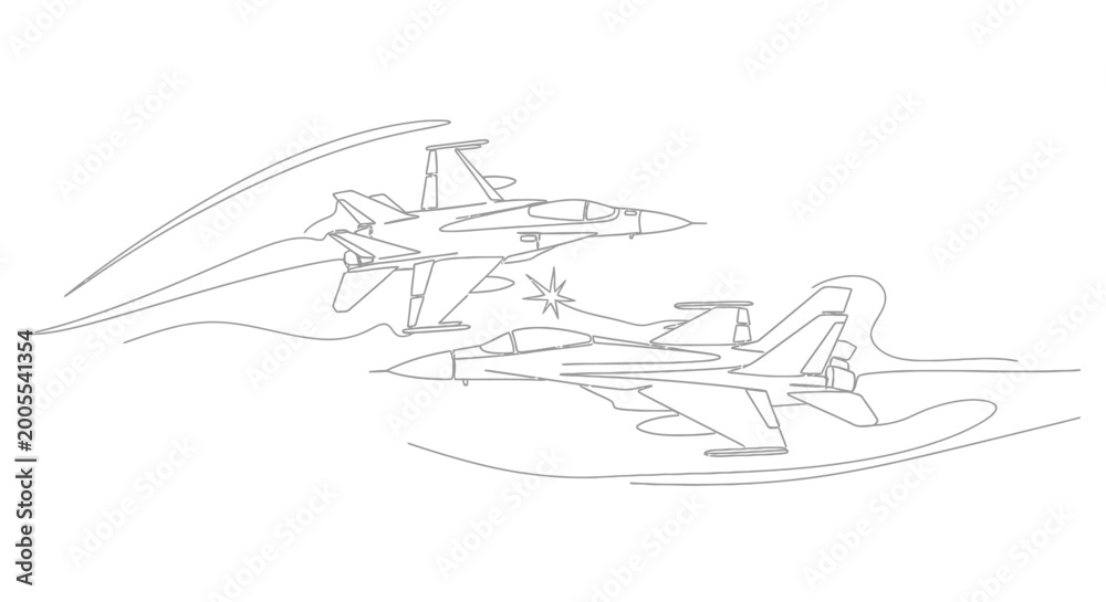 Fototapeta premium Military Jet Fighter in Flight.