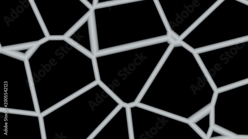 Arctic White Minimal Voronoi Cell Pattern Animation 4K Seamless Loop