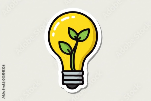 Light bulb with growing plant inside symbolizing new ideas