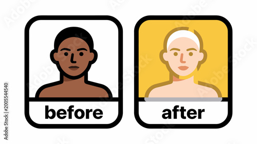 Tableau sur toile A minimalist graphic illustrating a transformation concept, ideal for showcasing improvements, results, or progress in advertising or website design