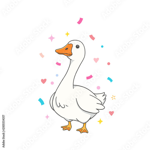 Birthday Theme Silly Goose clip art Illustration