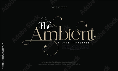 Foto The Ambient, Elegant alphabet letters font and number