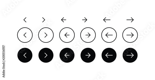 Bild auf Leinwand Next and previous rounded buttons