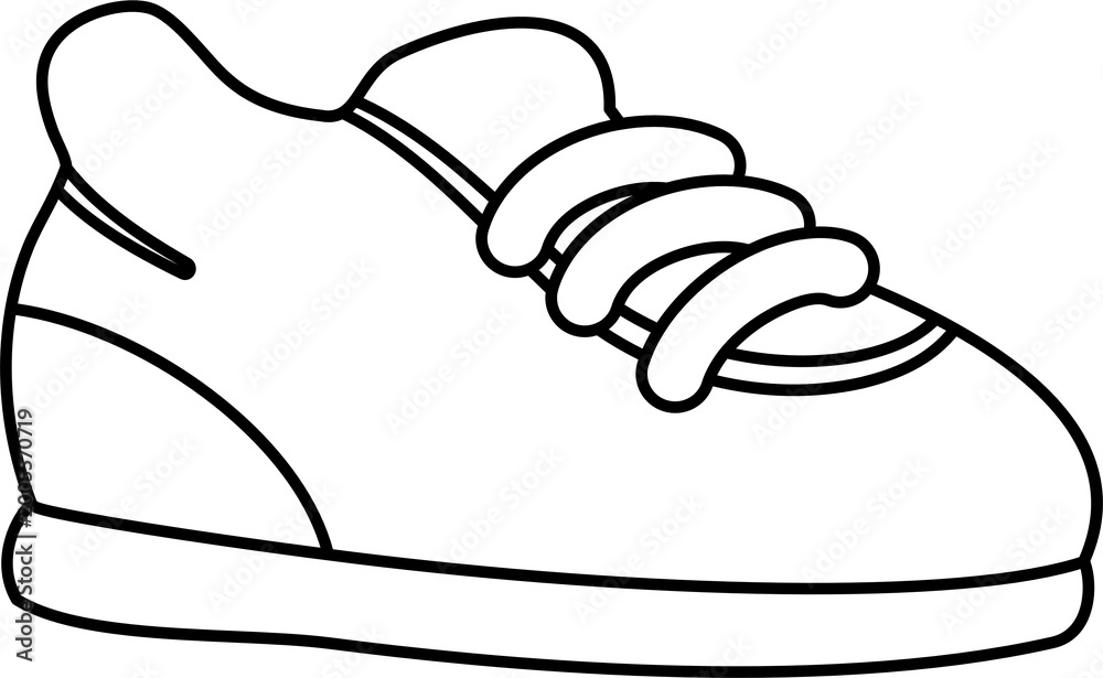 Obraz premium A detailed illustration of a single shoe with laces on a plain surface