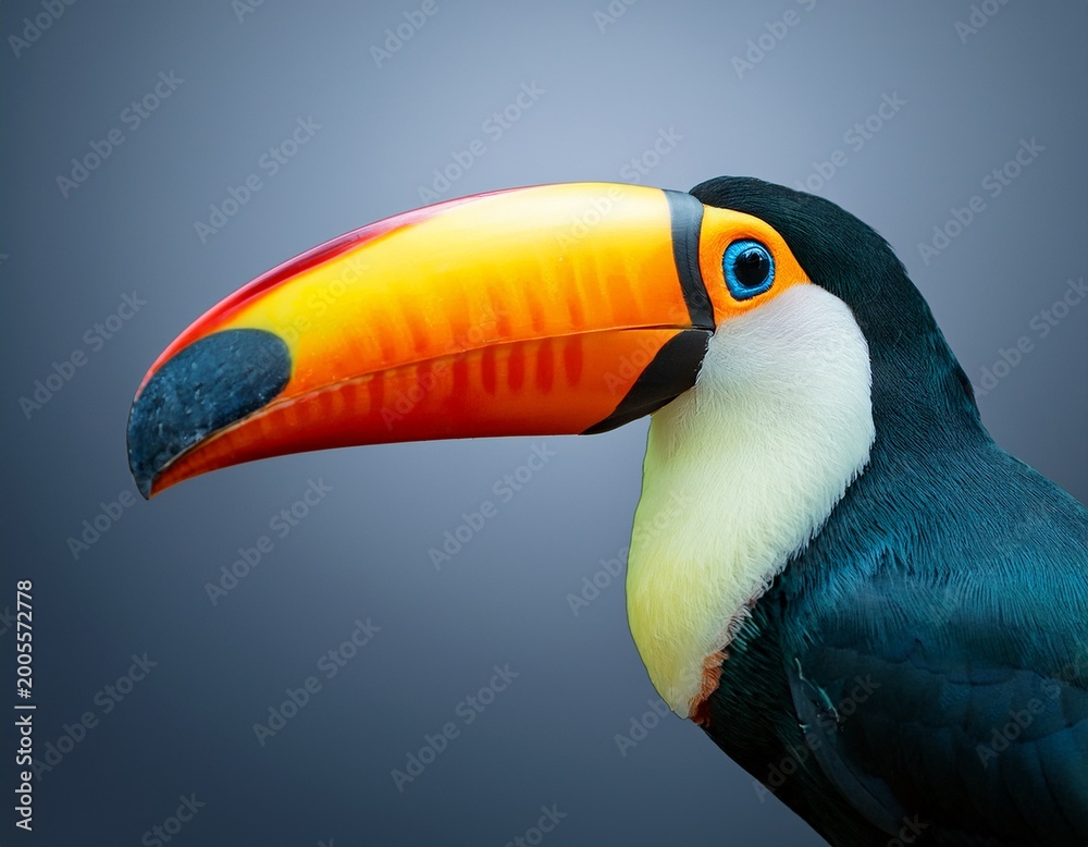 Fototapeta premium a toucan isolated on gradient background