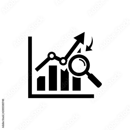 Analytics Chart Icon for Business Growth and Data Analysis