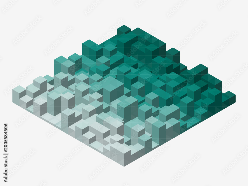 Fototapeta premium Isometric 3D Cube Grid Abstract Vector Background