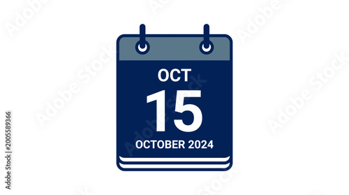 Dark blue calendar icon showing October 31st, a modern vector graphic.