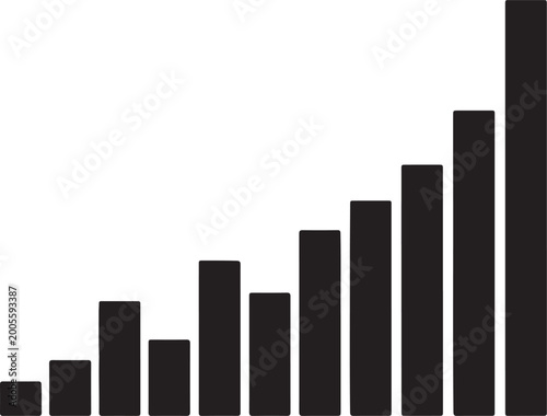 Free Download Black bar graph, vector chart, business statistics, data visualization - GFXLoad