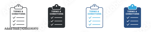Fotografi Terms and conditions icon set