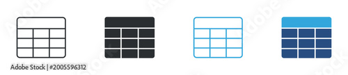 Foto Data table icon set