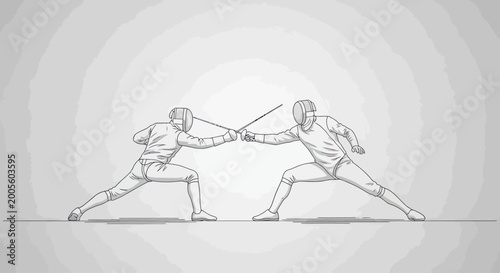 Bilde på lerret Fencing match illustration