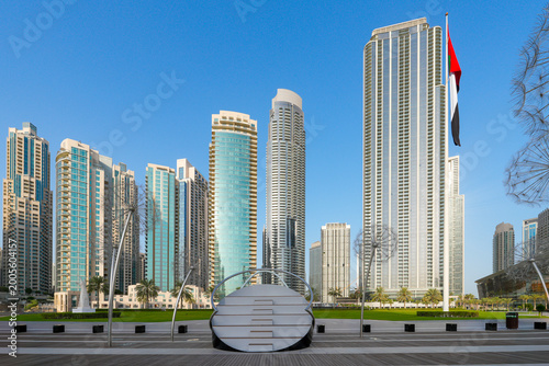Photography Modern Architecture of Dubai Opera House with Dhow-Inspired Glass Design, Surrou