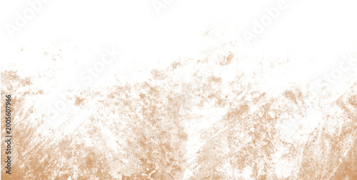 Grunge golden brown and black distressed texture with heavy grain and organic splatters. This weathered effect adds a vintage touch to any design, perfect for a high-quality transparent image.
