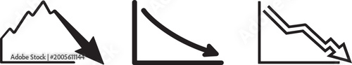 Photos Decrease sales graph icon symbol for decline trend and business loss