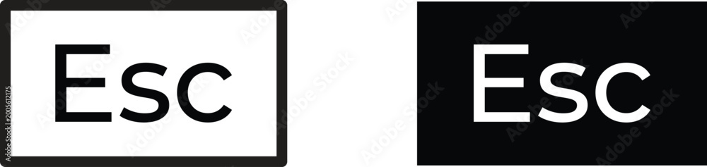 Fototapeta premium Escape key button Icons collection vector Illustration Isolated on transparent background.
