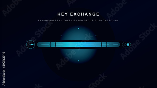Tableau sur toile Passwordless token-based security background with slider Vector