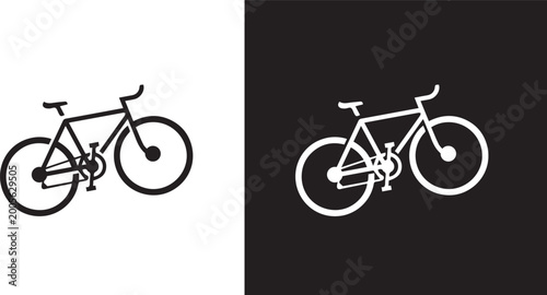 Tableau sur toile Flat bicycle icon as symbol for web page design sity transport or sport travel ,