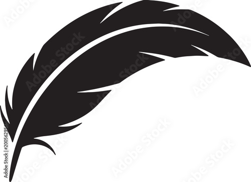 Photos Feather silhouette, symbol of lightness and gentle movement.