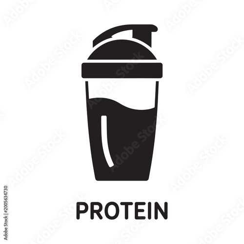 protein shaker icon black silhouette on white background