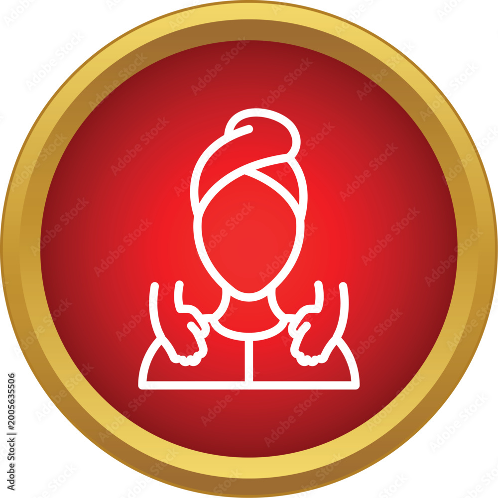 Fototapeta premium Outline icon representing a person relaxing while getting a shoulder massage