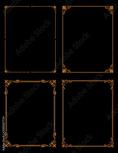 gold frame ornament vector art