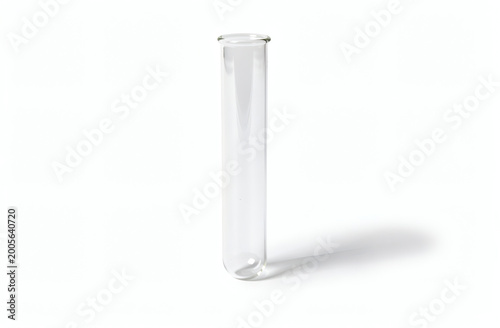 Empty glass test tube isolated on white background laboratory research concept