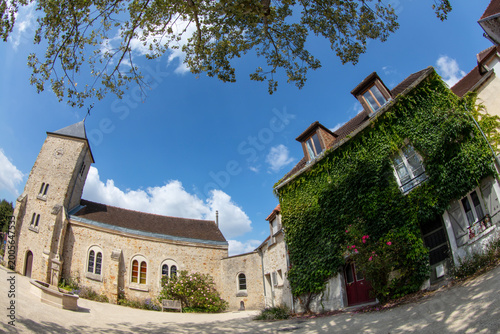 Church square in the village Les Loges-en-Josas - Yvelines - Ile-de-France - France