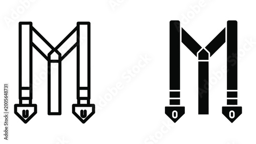 Foto Modern abstract vector letter m with binary digits
