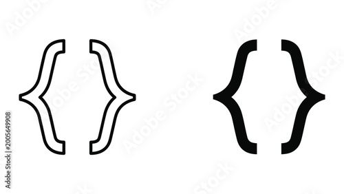 Foto Modern curly bracket pair vector illustration