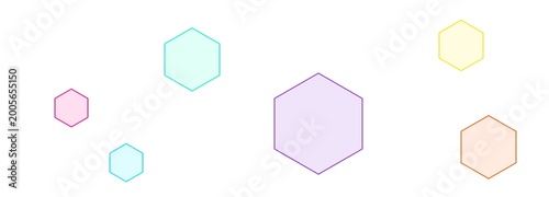 Free Download Scattered outline hexagons in soft pastel colors with scattered abstract background - GFXLoad