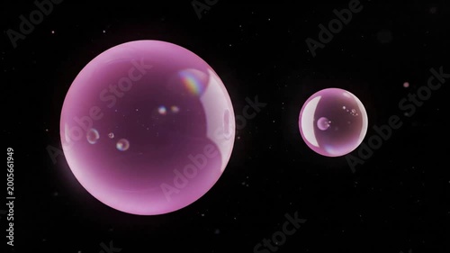 neptune and triton planets in deep space cosmic blue light sci-fi scene
