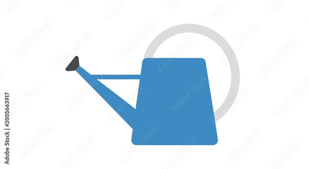 Obraz premium Blue watering can icon, gardening tool, isolated on white background