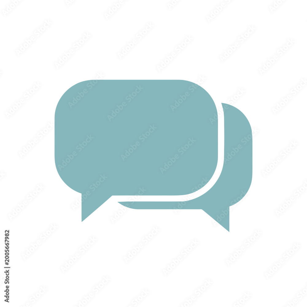 Fototapeta premium Teal Chat Bubble Icon - Speech Bubbles Vector Illustration for Communication and Social Media Messaging