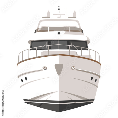 Fotografie Front view of sleek luxury yacht on calm water